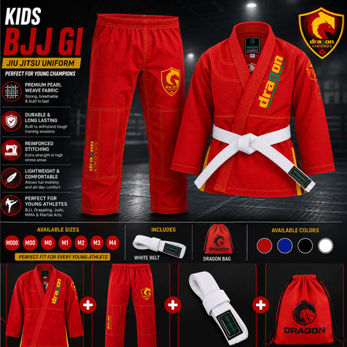 Kids bjj red - red, jiu